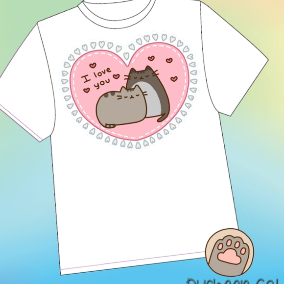Pusheen Cat I Love You Tshirt - Picture 2 of 2